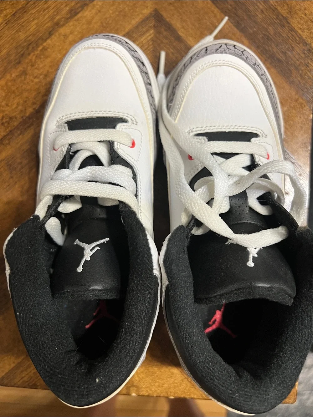 BACK TO SCHOOL SALE Jordan Kids White Black Sneakers with Red Details
